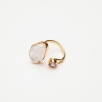 Silver Ring with Baroque Pearl and Amethyst Stone