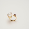 Silver Ring with Baroque Pearl and Amethyst Stone
