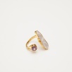 Silver Ring with Baroque Pearl and Amethyst Stone