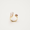 Silver Ring with Baroque Pearl and Amethyst Stone