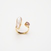 Silver Ring with Baroque Pearl and Amethyst Stone