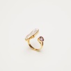 Silver Ring with Baroque Pearl and Amethyst Stone