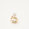 Silver Ring with Zircon Detail Pearl