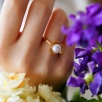 Pearl Silver Ring with Floral Design