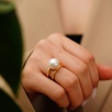 Silver Ring with Pear