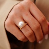 Silver Ring with Pear