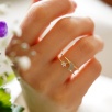 Pearl Stone Silver Ring with Moon and Star Design