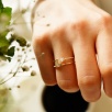 Pearl Stone Silver Ring with Moon and Star Design