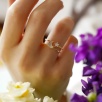 Pearl Stone Silver Ring with Moon and Star Design
