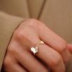 Mother of Pearl Ring with Butterfly Design