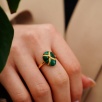Silver Ring with Malachite Stone