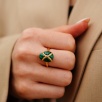 Silver Ring with Malachite Stone