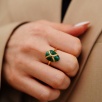 Silver Ring with Malachite Stone