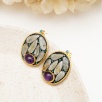 Silver Earrings with Amethyst and Moonstone