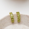 Silver Earrings with Peridot Stones