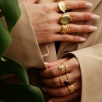 Handmade Design Gold Plated Brass Ring With Ancient Coin Design