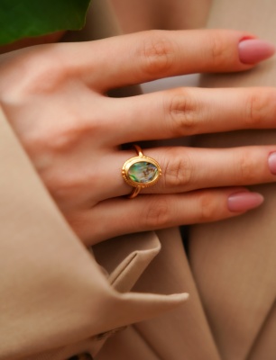 Handmade Design Silver Ring with Mother of Pearl