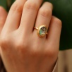 Handmade Design Silver Ring with Mother of Pearl