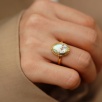 Handmade Design Silver Ring with Mother of Pearl