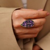 Handmade Design Silver Ring With Amethyst Stone