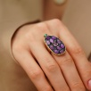 Handmade Design Silver Ring With Amethyst Stone