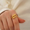 Handmade Aries Design Gold Plated Brass Ring