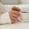 Handmade Aries Design Gold Plated Brass Ring