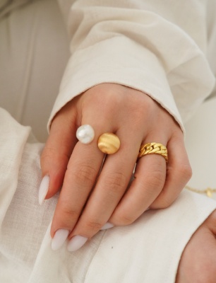 Handmade Design Silver Ring with Pearl