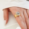 Handmade Design Gold Plated Brass Ring with Historical Coin Design