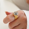 Handmade Design Gold Plated Brass Ring with Historical Coin Design