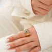 Handmade Design Gold Plated Brass Ring with Historical Coin Design