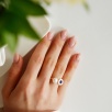 Handmade Design Pearl, Mother-of-Pearl and Lapis Stone Silver Ring