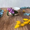 Cappuccino Coffee Mug with Purple Flowers