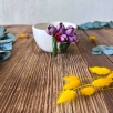 Cappuccino Coffee Mug with Purple Flowers