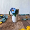 Latte Coffee Mug with Blue Flowers