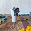 Latte Coffee Mug with Blue Flowers
