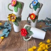 Latte Coffee Mug with Blue Flowers