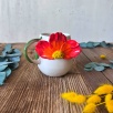 Büyük Kırmızı Çiçekli Kahve Mug