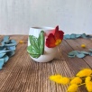 Büyük Kırmızı Çiçekli Kahve Mug
