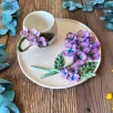 Coffee Mug Set with Purple Flowers