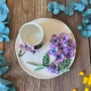 Coffee Mug Set with Purple Flowers