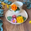 Coffee Mug Set with Colorful Flowers