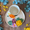 Coffee Mug Set with Colorful Flowers