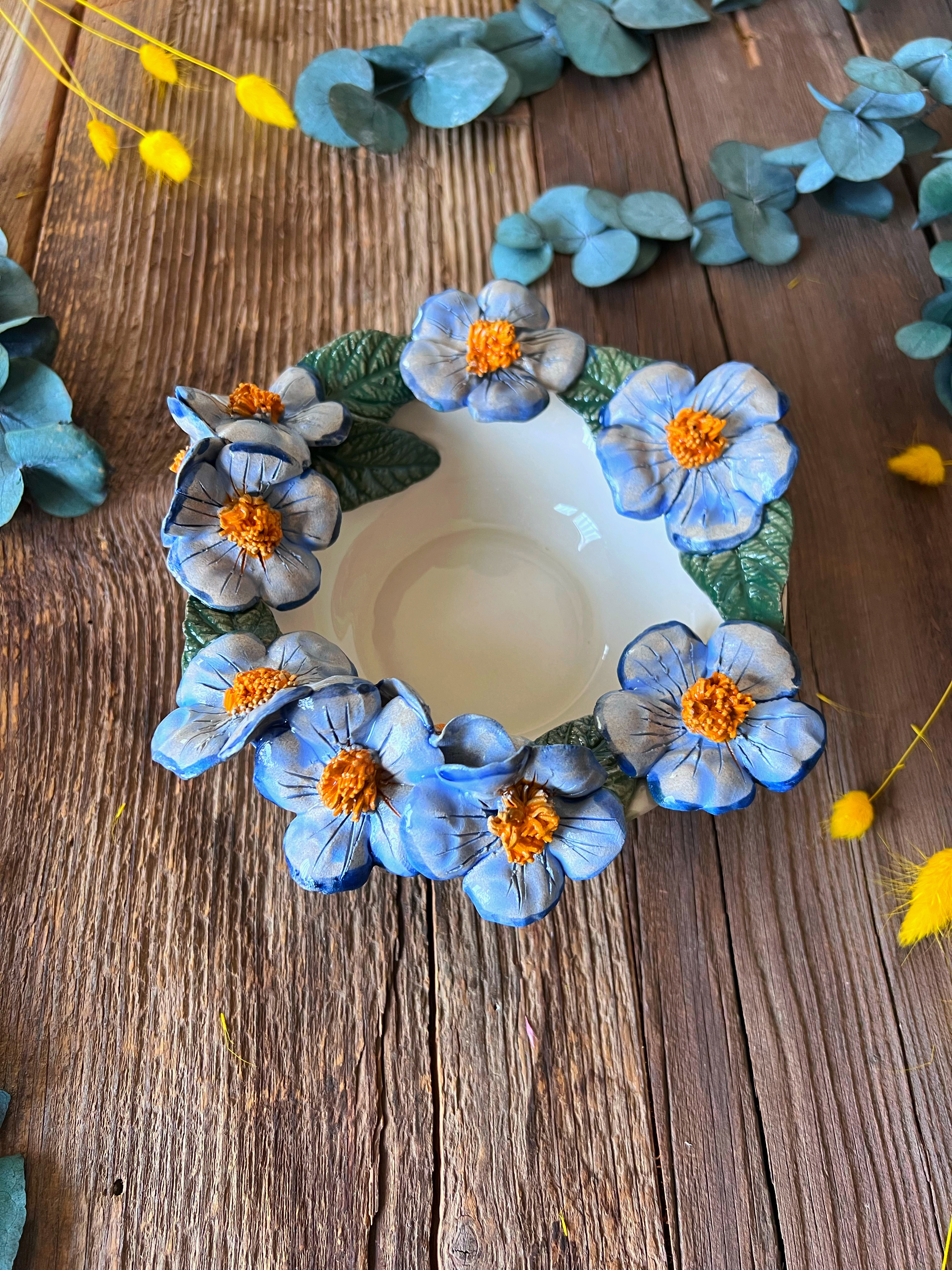 Small Bowl with Blue Flowers