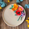 Big Plate with Colorful Bouquet Design