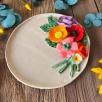 Big Plate with Colorful Bouquet Design