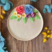 Big Plate with Pink and Blue Flowers