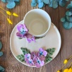Coffee Mug Set with Purple Flowers
