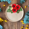 Cake Plate with Poppy Flowers
