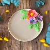 Cake Plate with Pink Flowers